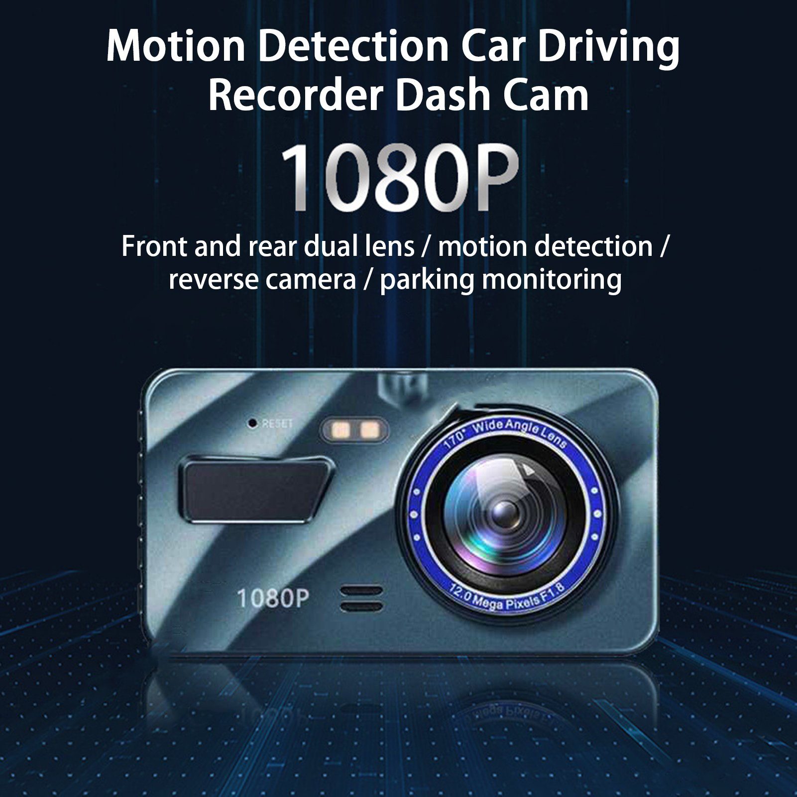 farfi 4 Zoll Dashcam Autokamera Nachtsicht,Full HD 1080P, 170 ° Weitwinkel Dashcam
