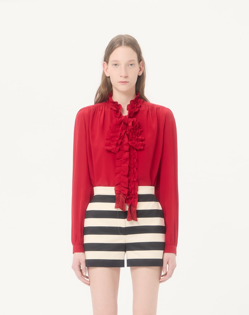 Camisa de crepe de chine