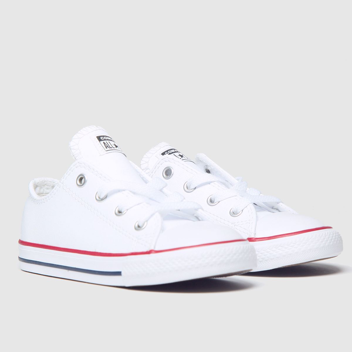 Converse vita & röda All Star Lo småbarnsskor