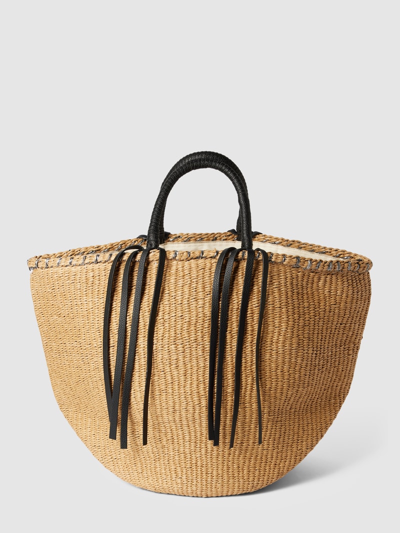 Strandtasche mit Fransen in sand