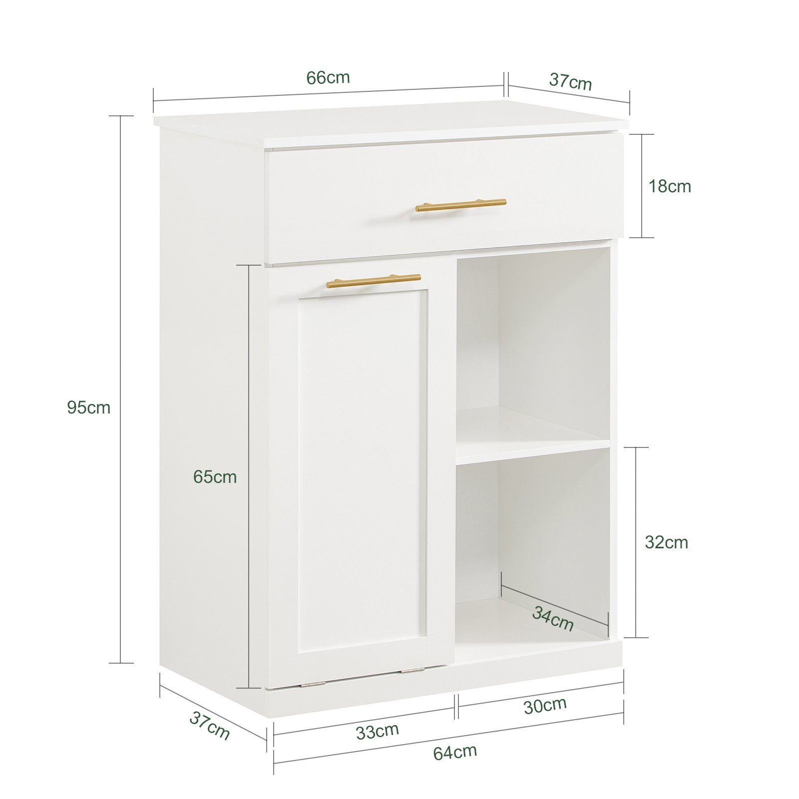 SoBuy Wäscheschrank BZR66 mit ausklappbarem Wäschesack Badschrank mit 2 Schubladen und 2 Fächern