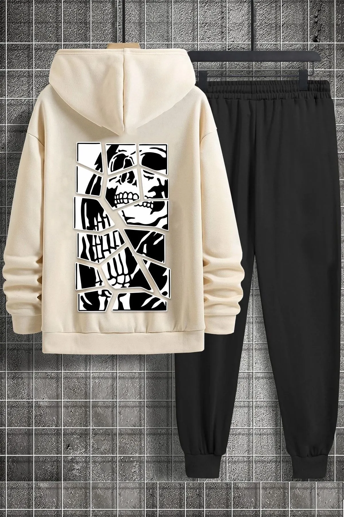 uyguntarz  Unisex-Trainingsanzug-Set mit Totenkopf-Print