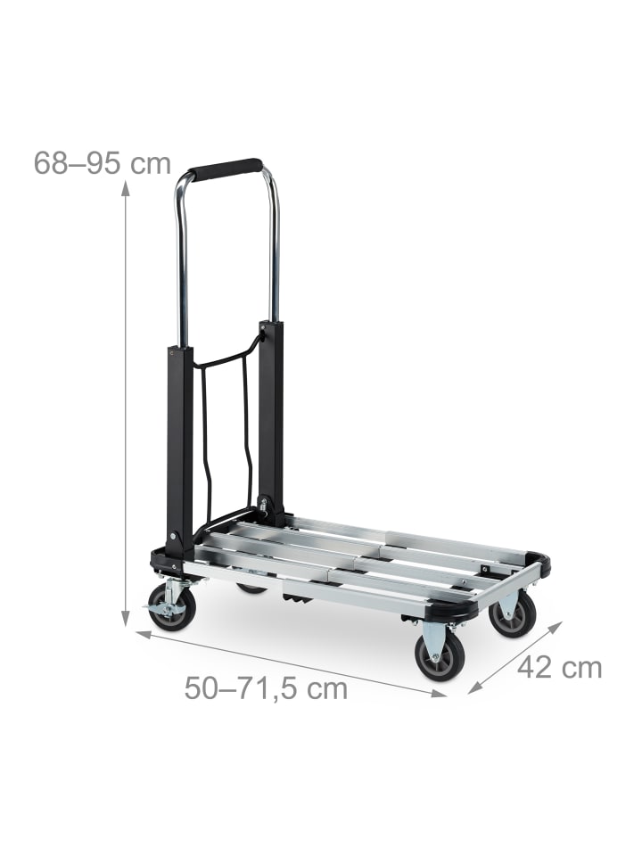 relaxdays Transportwagen in Schwarz - bis 100 kg günstig kaufen onesize