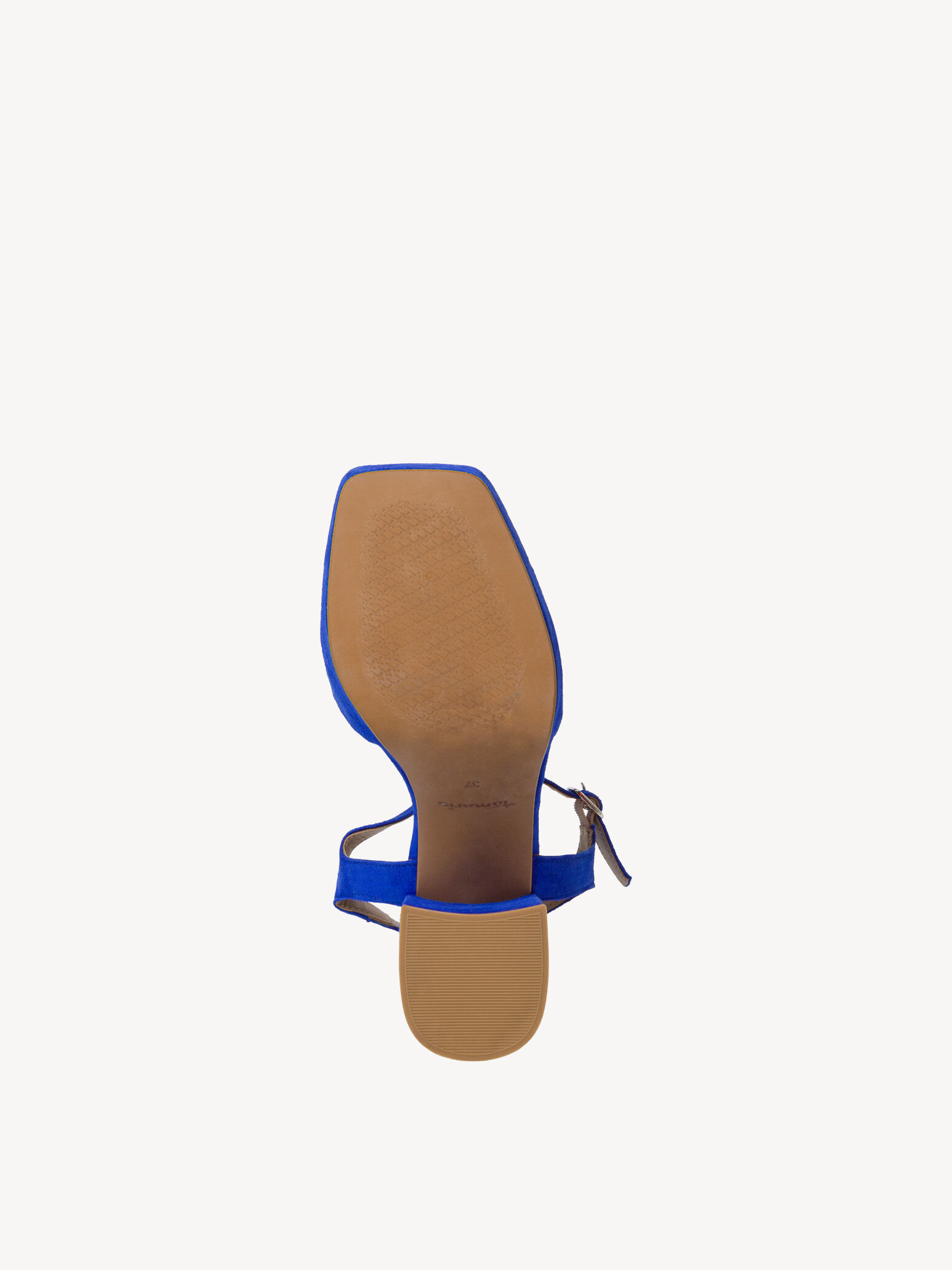 Sandale à talon en cuir - bleu