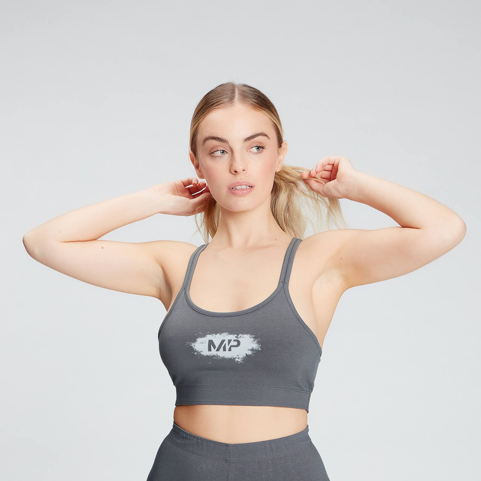 Brassière de sport MP Chalk Graphic pour femmes – Carbone