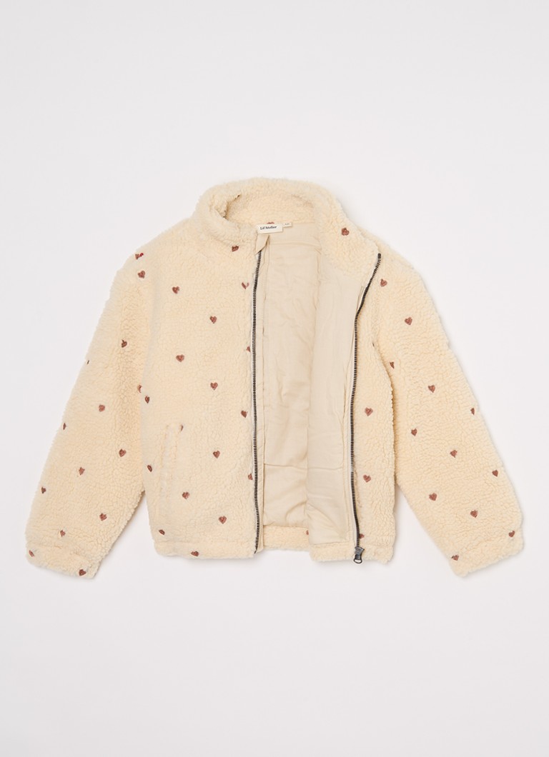 Plyšová bunda Lil' Atelier NBFNalo s výšivkou
