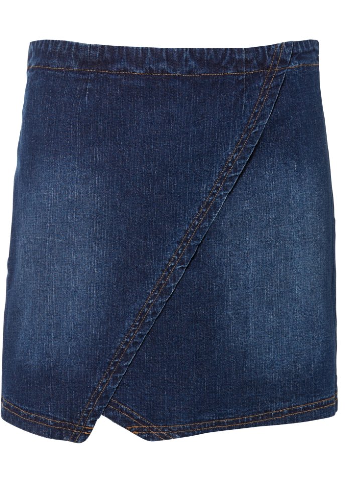 Jeansrock mit Wickeldetail