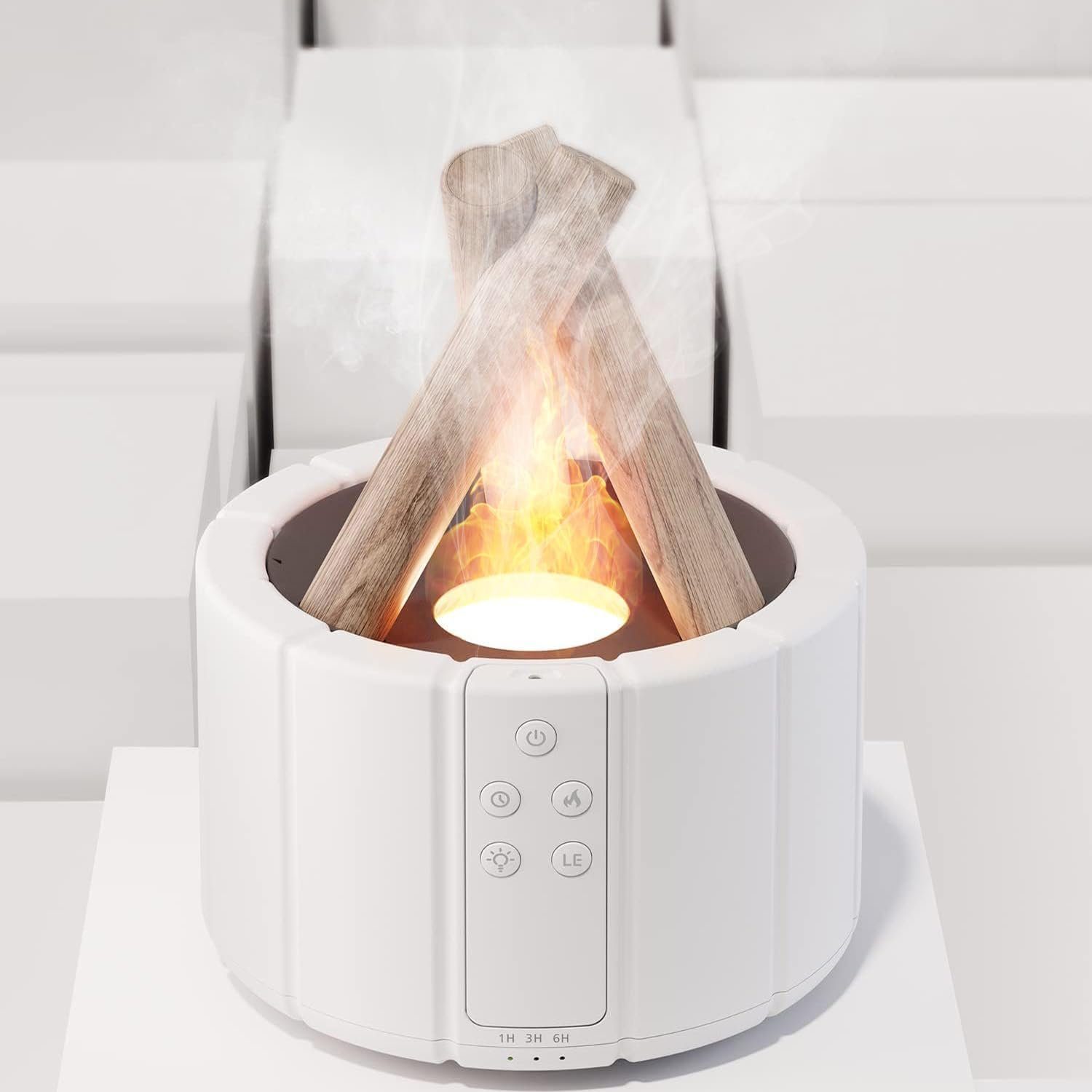 Bedee Diffuser Flame Aroma Diffuser für Ätherische Öle 250ml Lagerfeuer Flammeneffekt, 0,25 l Wassertank, mit 3 Helligkeit Modi, mit Fernbedienung, 3 Timer