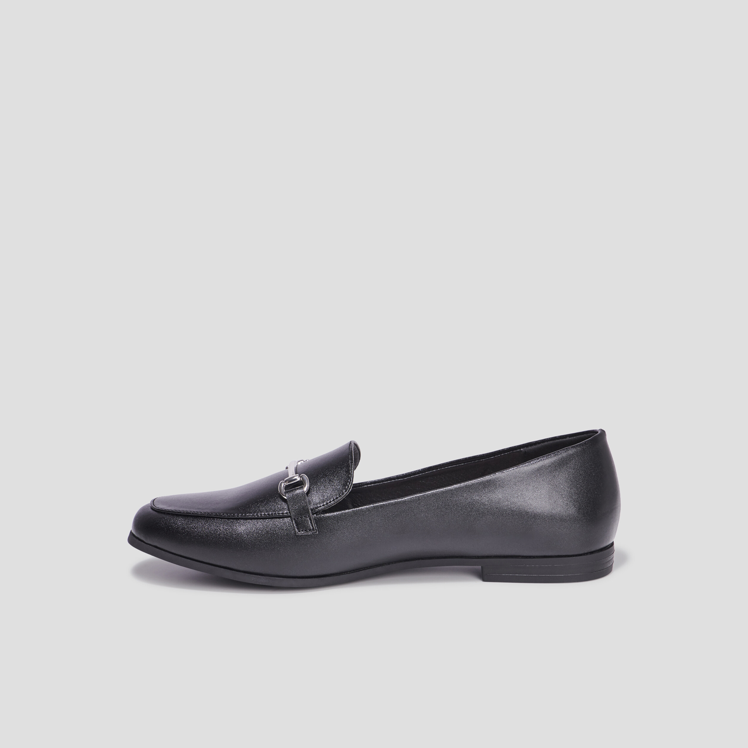 Mocassins plats avec boucles noir femme | La Halle