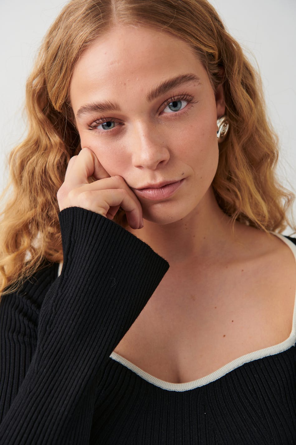 Contrast knitted top