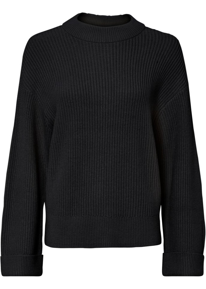 Ripppullover mit weitem Ärmel