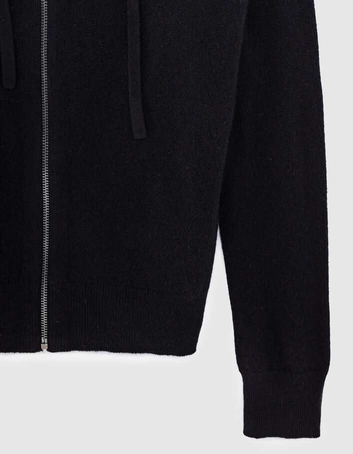 Cardigan à capuche en cachemire motifs chevrons femme