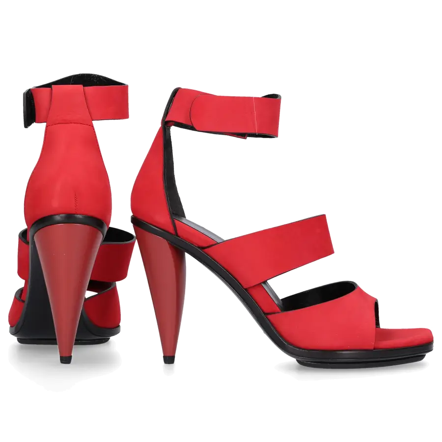 Balenciaga - Plateausandalen Kalbsleder Nubukleder rot - rot