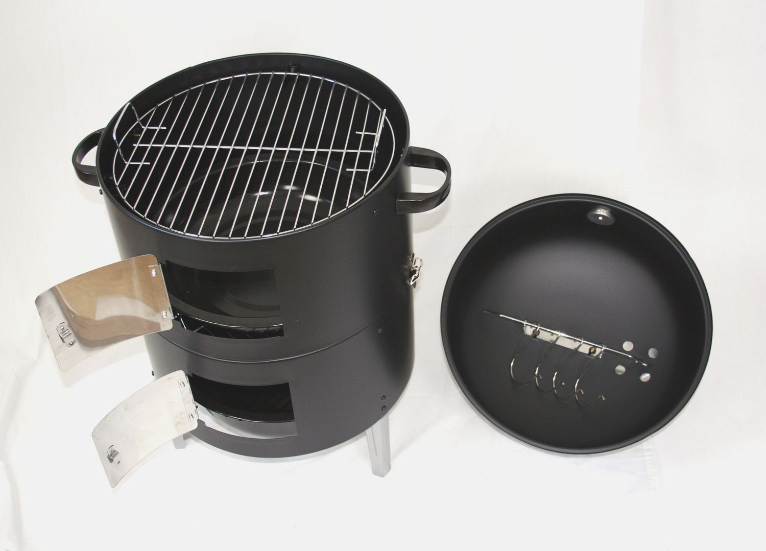 WAGNER Holzkohlegrill RS 400, Räucherofen, Smoker & Holzkohlegrill