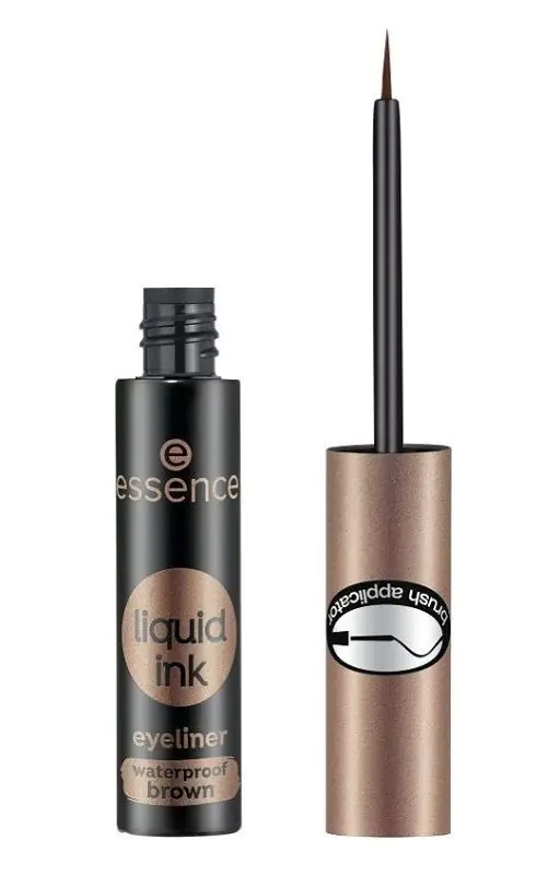 „Essence“ vandeniui atsparus skysto rašalo akių pieštukas, 02 rudas
