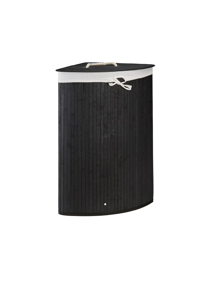 relaxdays 2 x Eckwäschekorb in Schwarz - (B)49,5 x (H)65 x (T)37 cm günstig kaufen onesize