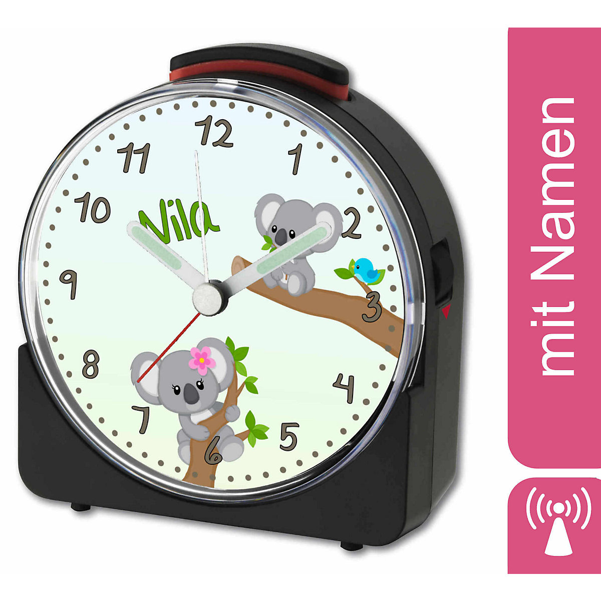 Kinder Funkwecker weiß personalisiert mit Namen Koala