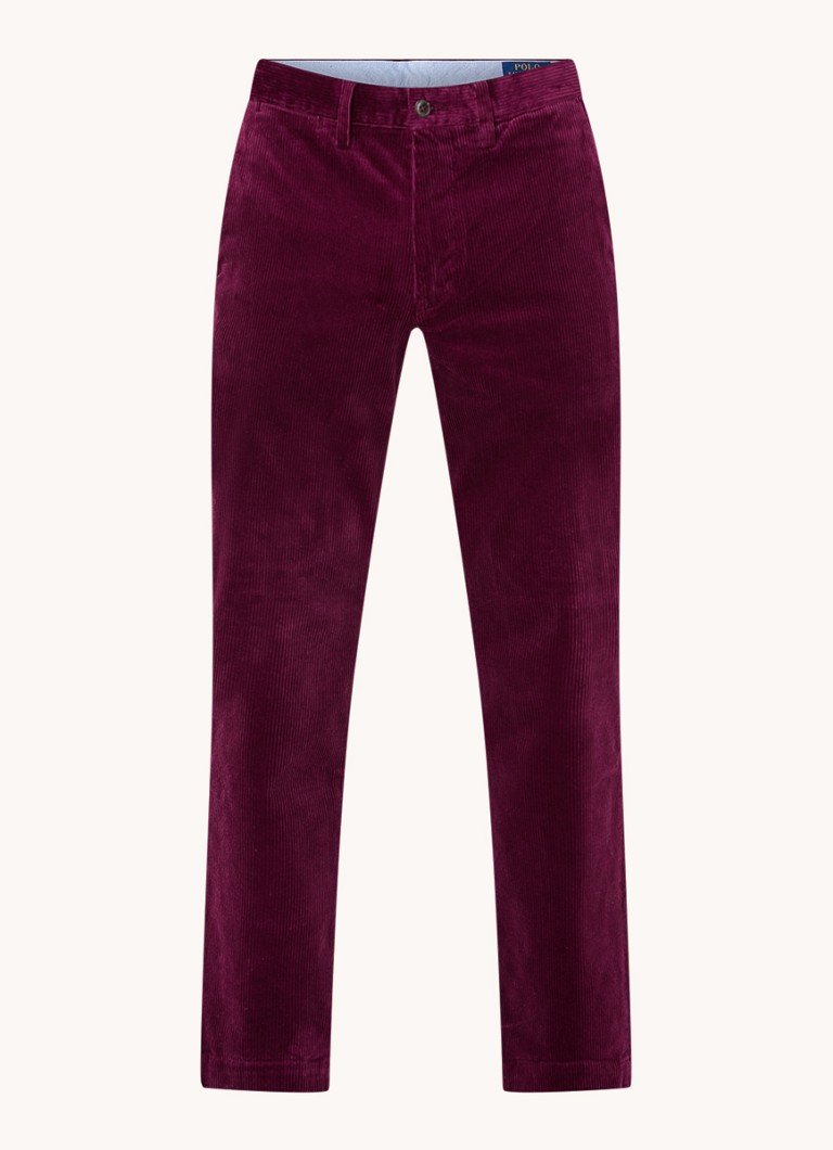 Pantaloni chino slim fit din catifea reiată Ralph Lauren cu buzunare laterale