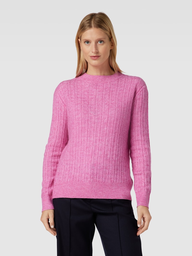 Oversized Strickpullover mit Rundhalsausschnitt in pink