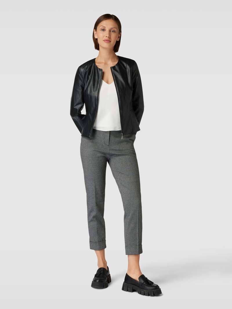 Jacke in Leder-Optik in schwarz