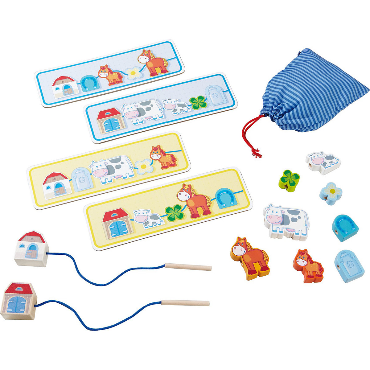 HABA 5580 Meine erste Spielwelt - Bauernhof Fädelspiel Auf dem Land