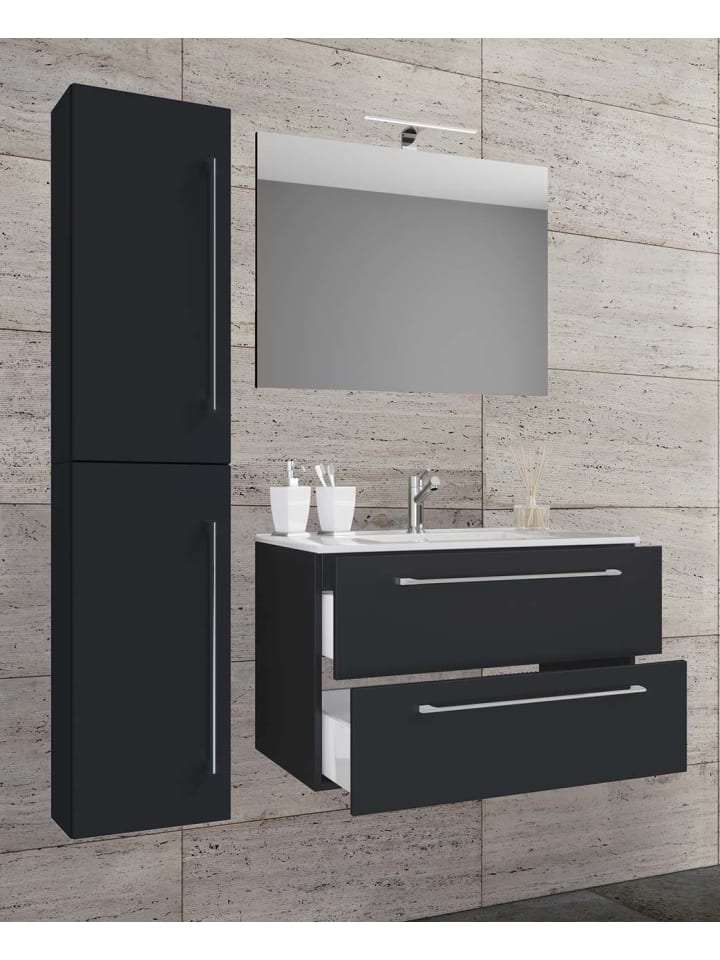 ebuy24 Badmöbelset Badinos80S Schwarz 81 x 47 cm günstig kaufen onesize