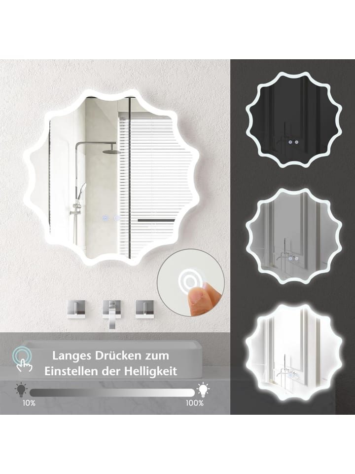 COSTWAY Badspiegel mit LED 60cm in Silber günstig kaufen onesize