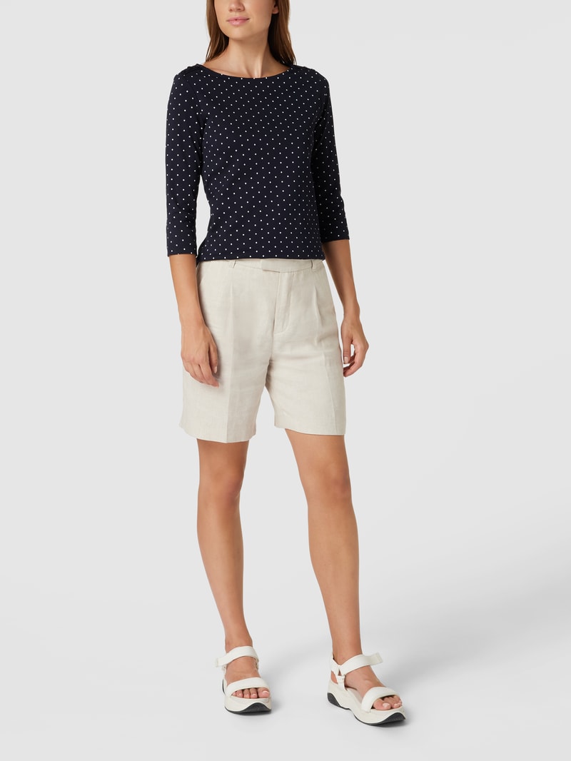 Longsleeve mit Polka Dots in dunkelblau