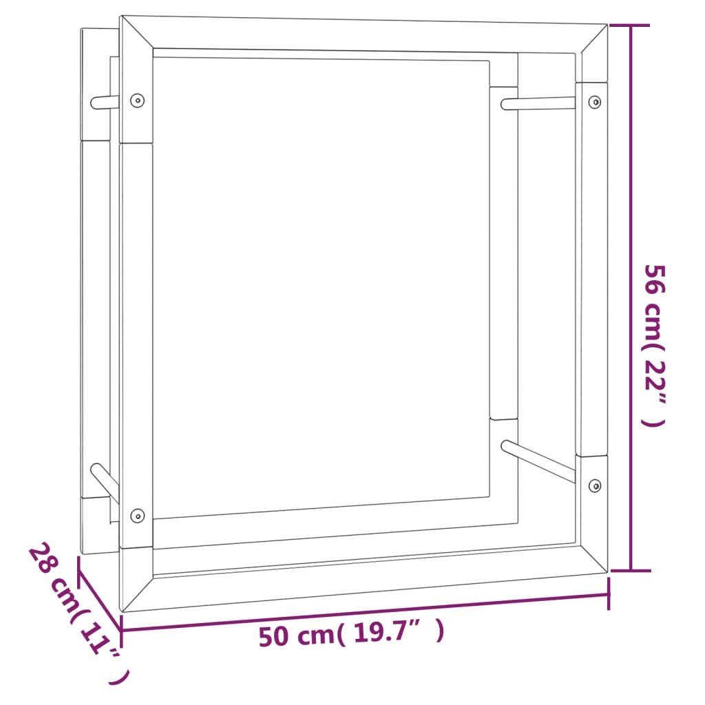 vidaXL Kaminholzregal Brennholzregal Mattschwarz 50x28x56 cm Stahl