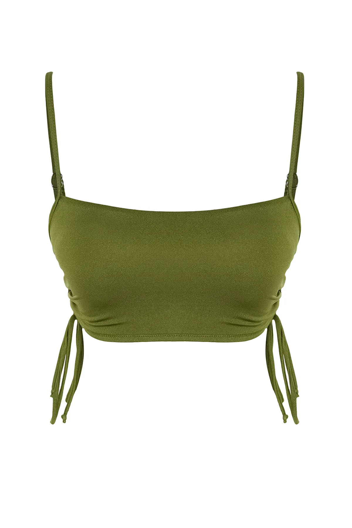 Trendyol Collection  Trägerloses Tunnel-Bikinioberteil in Khaki TBESS22BU0046