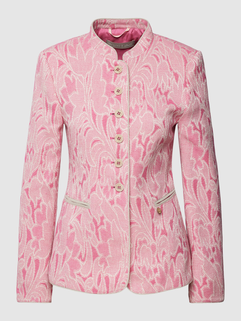 Blazer mit Allover-Muster in rosé meliert