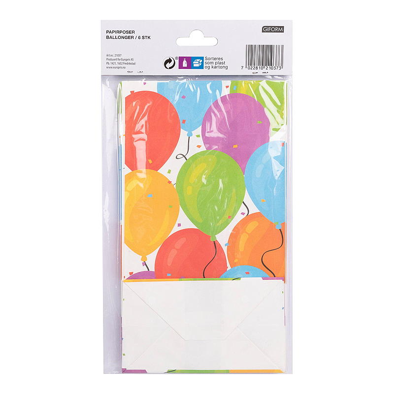 Giform Papirpose 6 stk Ballonger