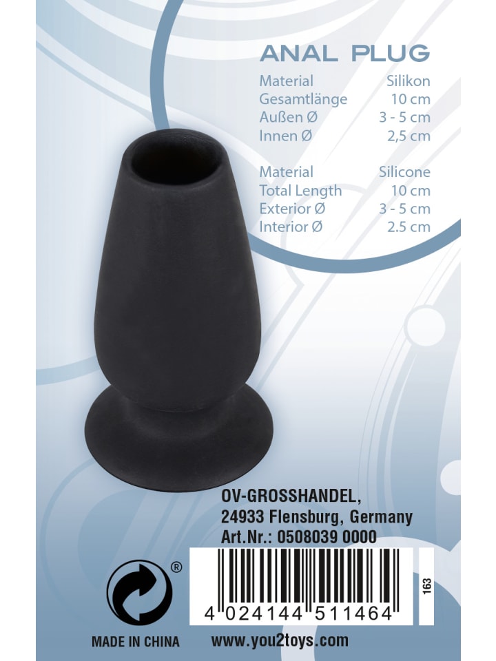 You2Toys Analplug Lust Tunnel M in schwarz günstig kaufen 10 cm