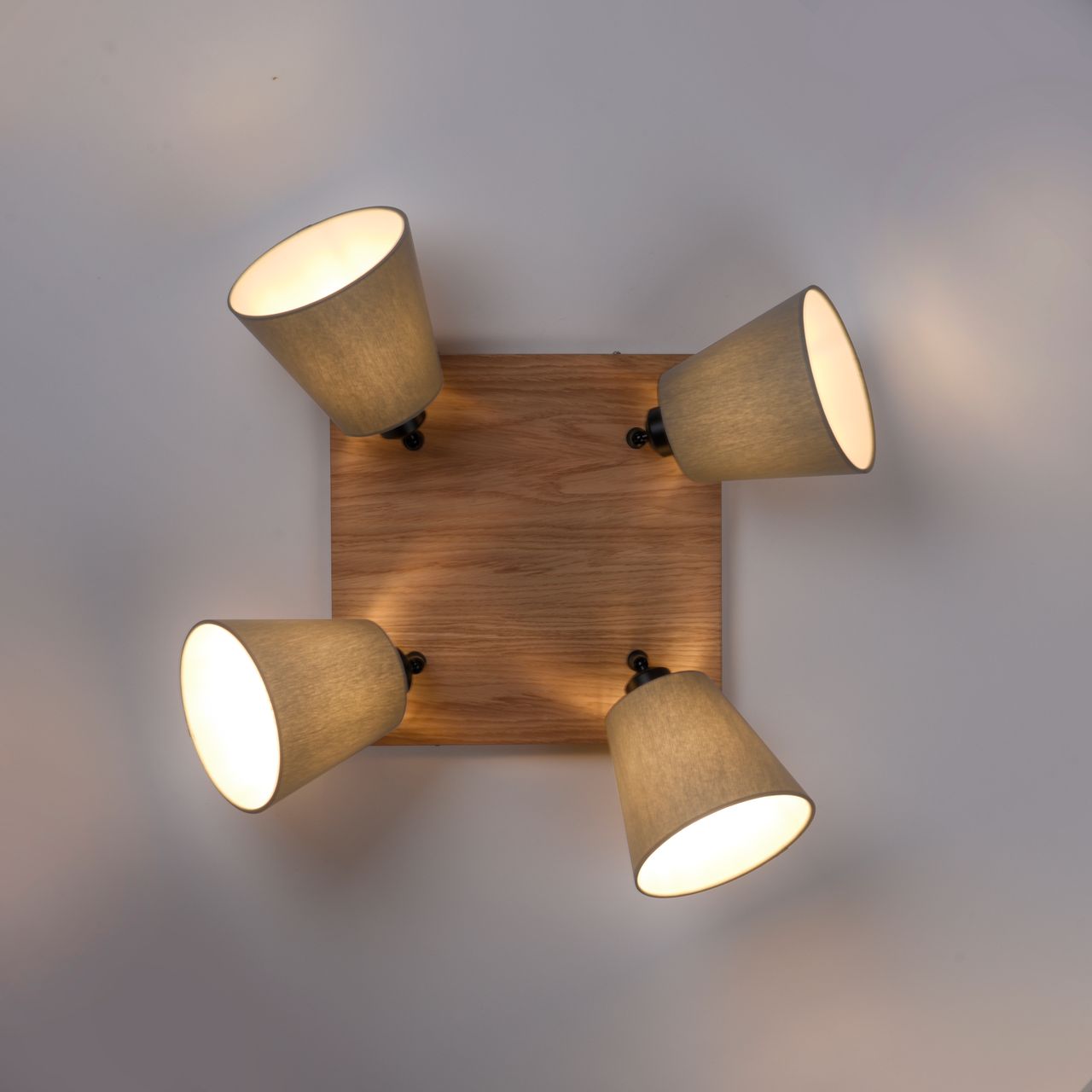JUST LIGHT Deckenleuchte GREEN MICHEL, 4x E27/40Watt max., Holz-natur