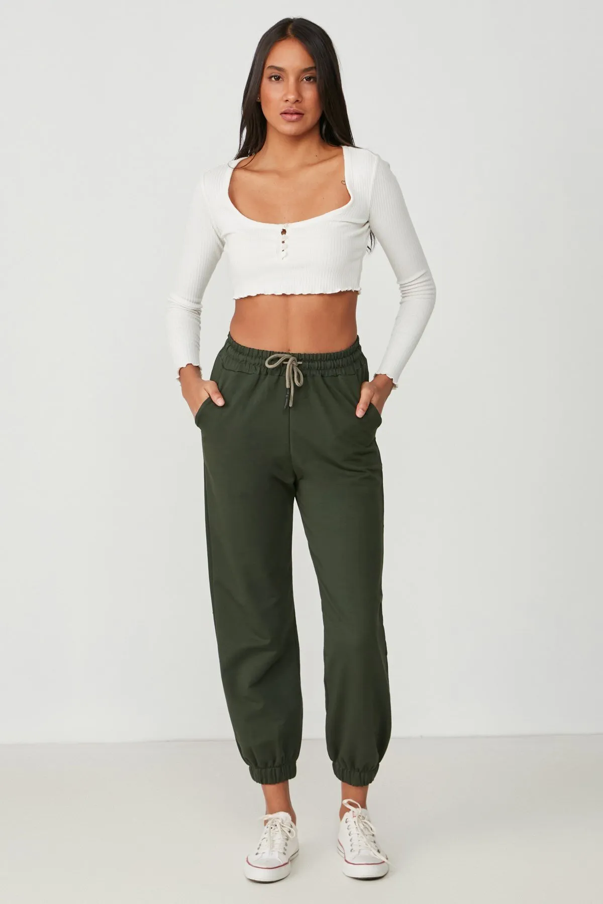 C&City  Jogger Elastic Sports Jogginghose 737 Khaki