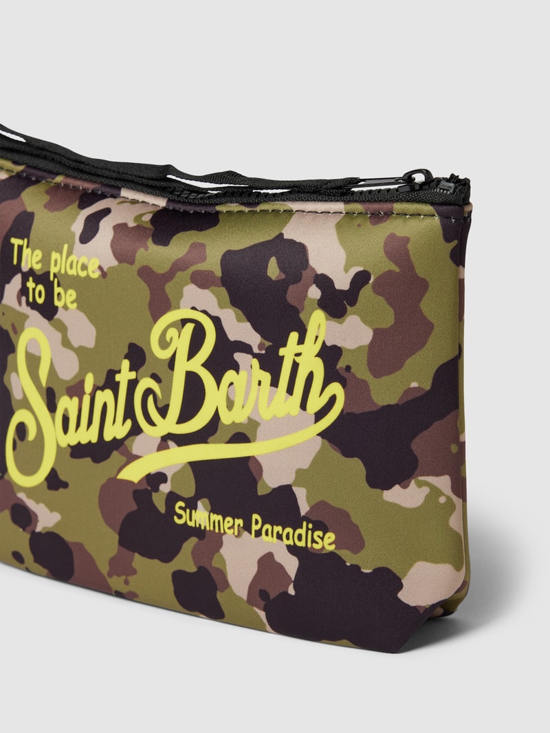 Kulturtasche mit Allover-Muster Modell 'ALINE SPONGE' in khaki