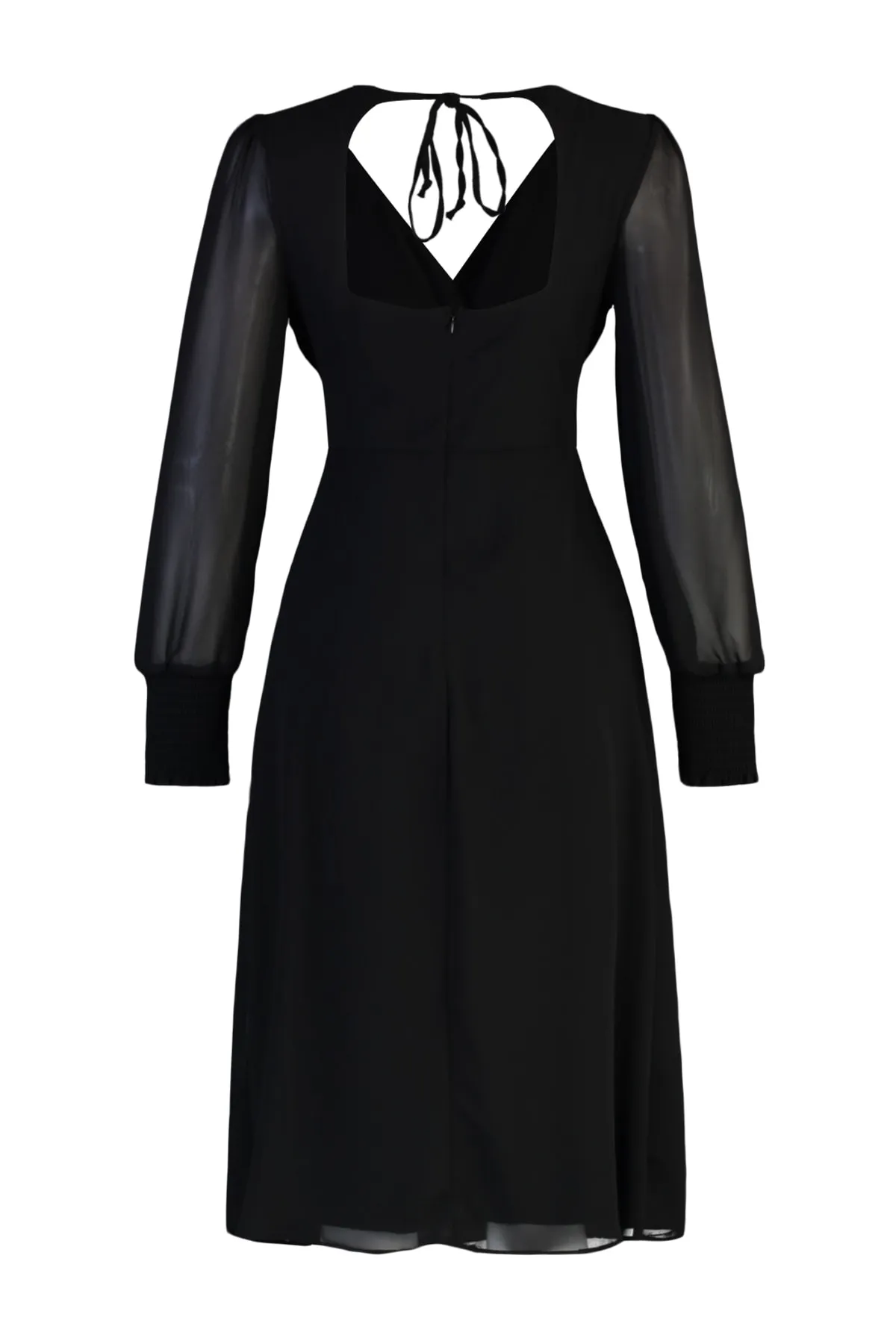 Trendyol Collection  Schwarzes, gewebtes Kleid mit Midi-Futter und Mieder TWOAW23EL01050