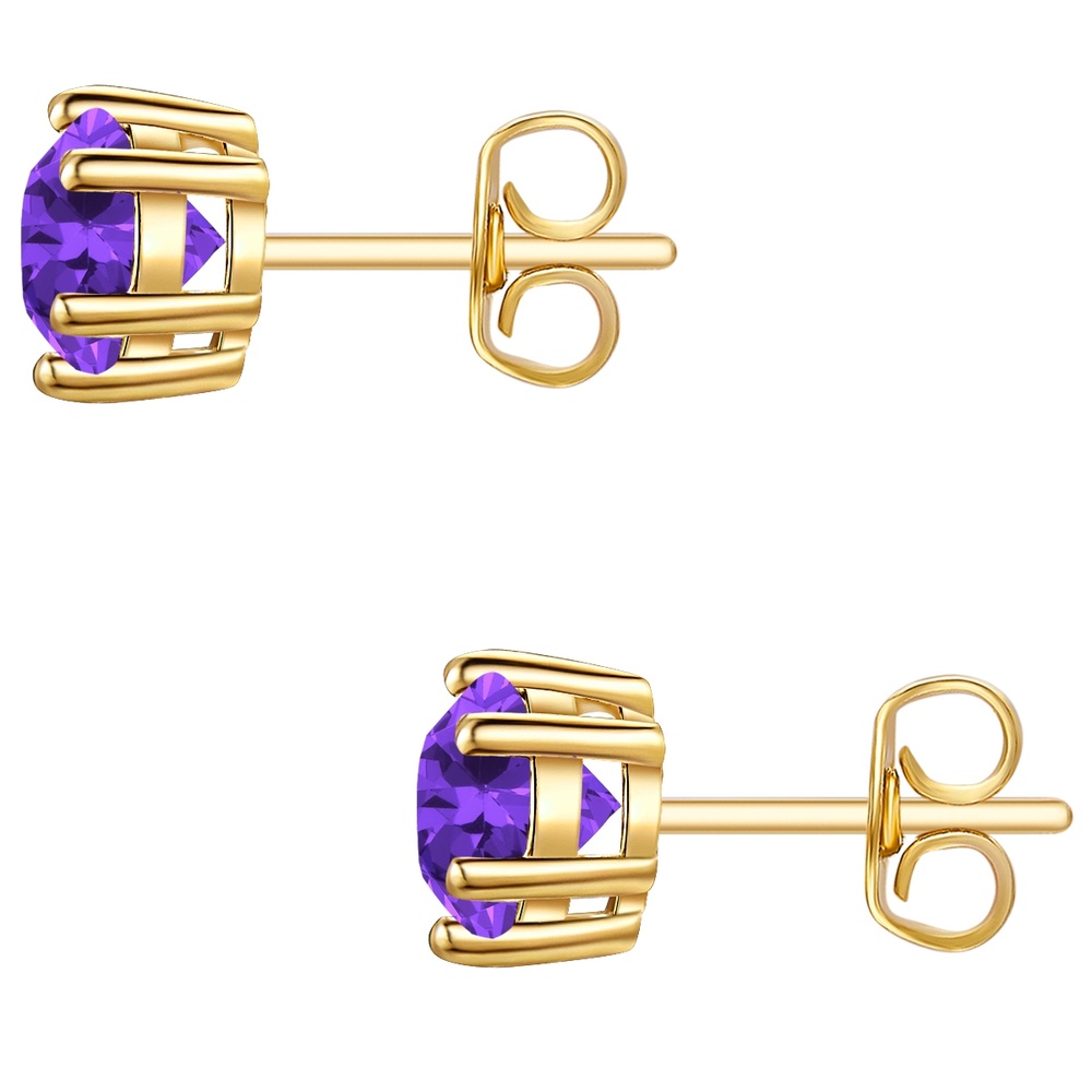 Glanzstücke München Puces d'oreilles en argent Argent sterling Améthyste en Or jaune Boucles d'oreilles