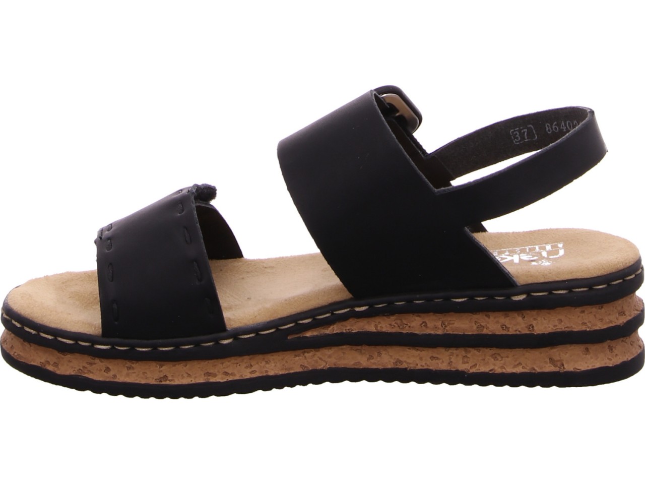 RIEKER Klassische Sandalen schwarz
