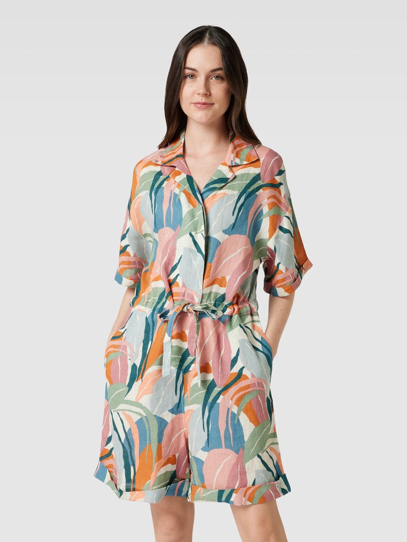 Playsuit aus Leinen mit Taillenband in schilf