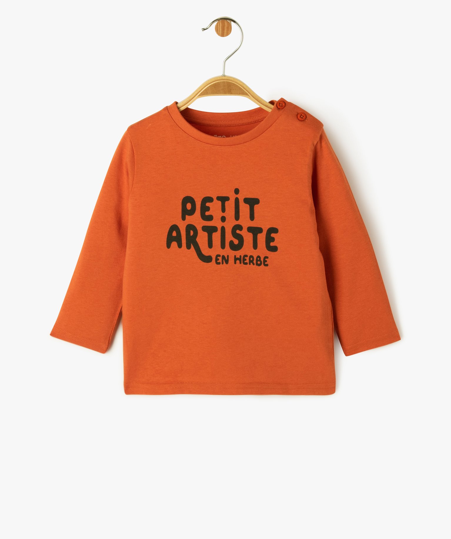Tee-shirt à manches longues avec message bébé Garçon rouge | GEMO