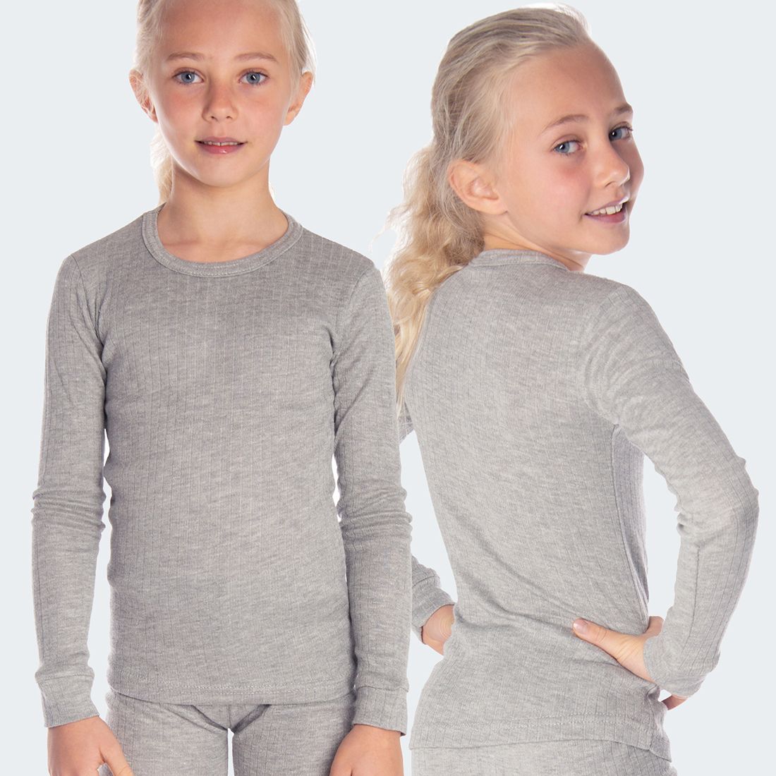Black Snake Cuddle Grau 2-Pack Kinder Thermoshirt