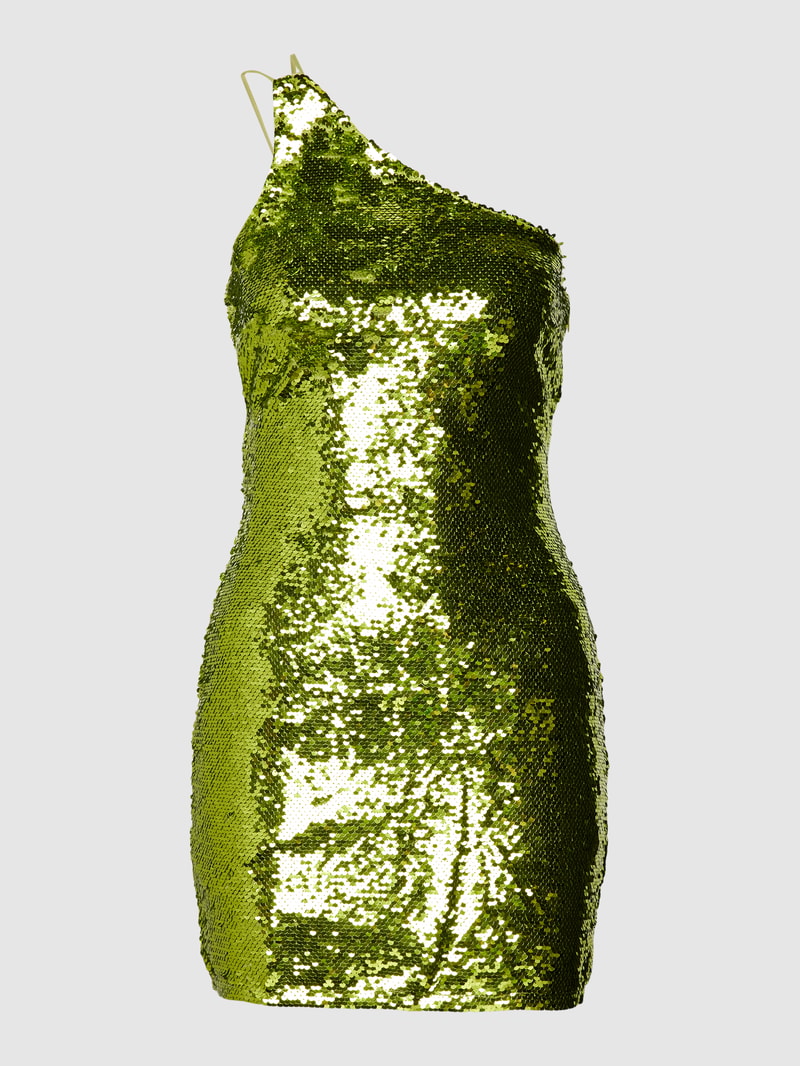 Cocktailkleid mit Pailletten Modell 'XTINA' in olivgrün