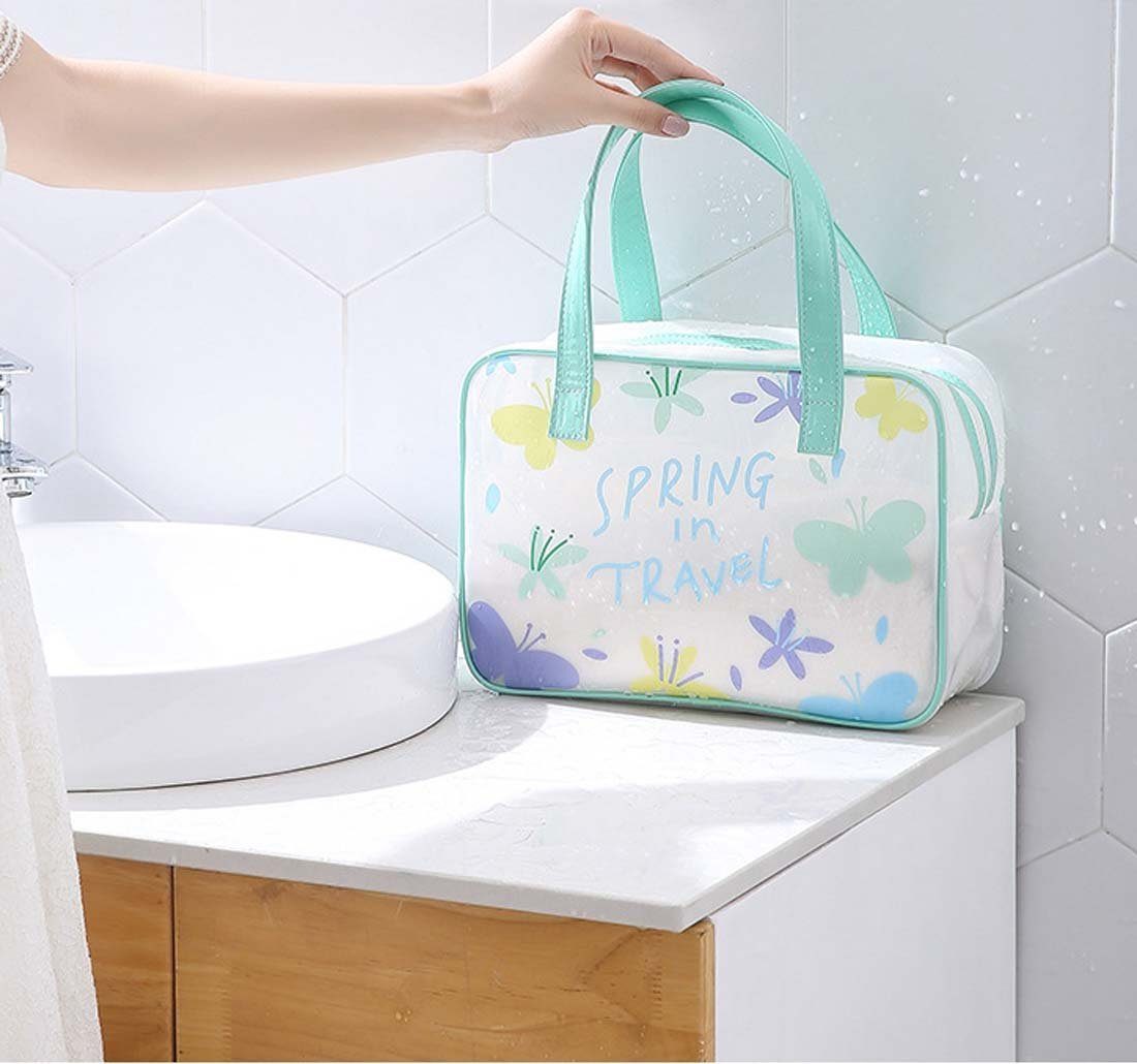 FIDDY Aufbewahrungstasche Dreiteiliges Set aus transparenter Kosmetiktasche, Kulturbeutel (Aufbewahrungstasche und tragbarem Reisetaschen-Set mit großem Fassungsvermögen, 3-tlg)