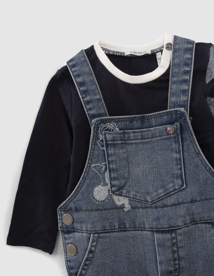 Ensemble salopette en jean et tee-shirt bébé garçon