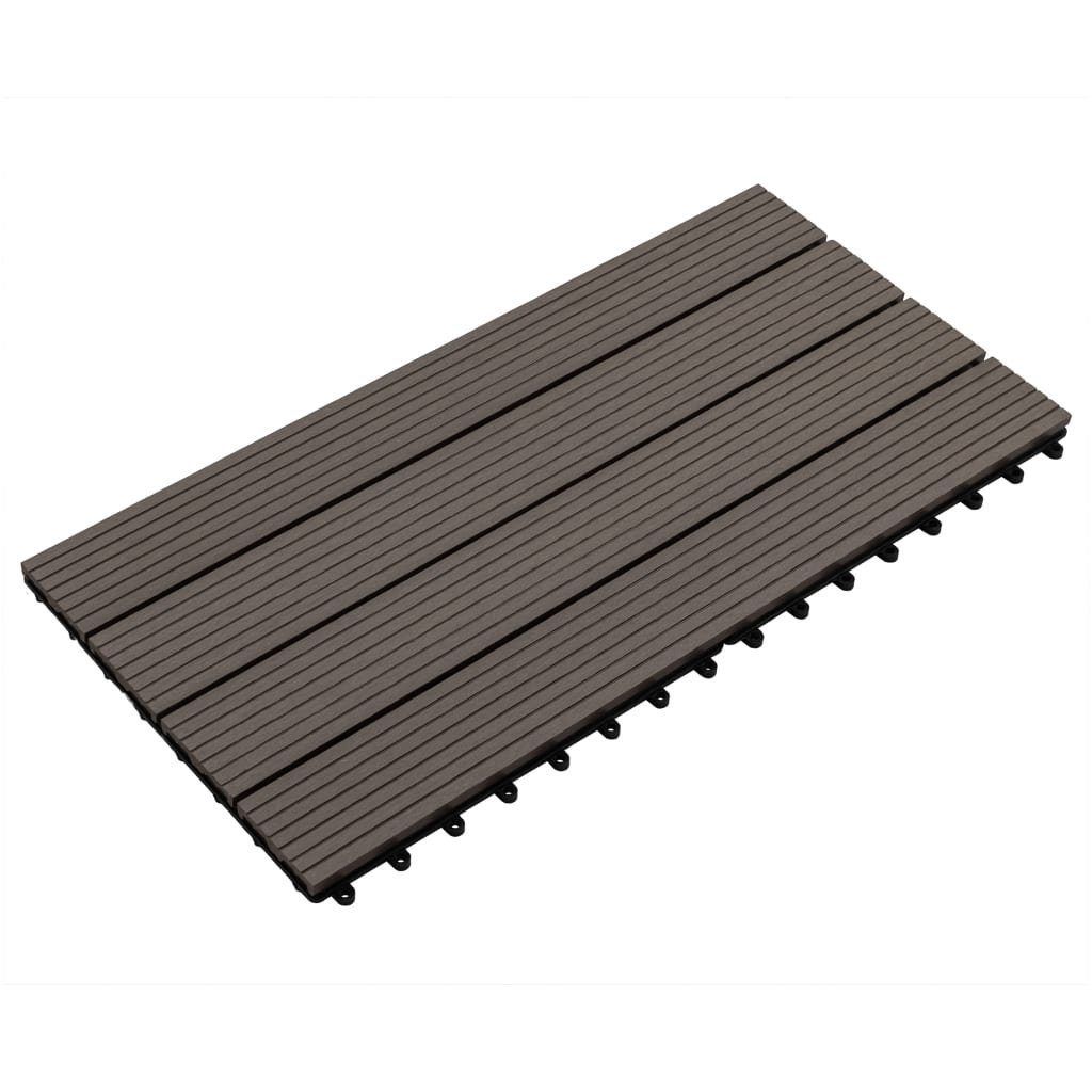 Teppichboden Terrassenfliesen 6 Stk. WPC 60x30 cm 1,08 m² Dunkelbraun, vidaXL