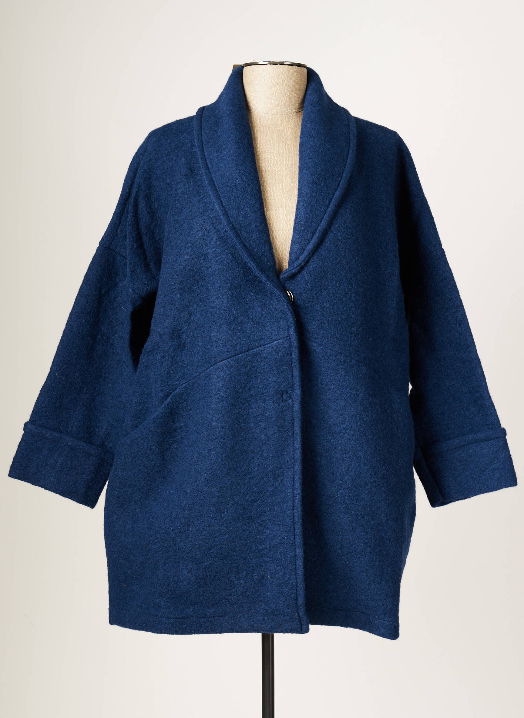Blanc Boheme Manteaux Longs Femme couleur bleu