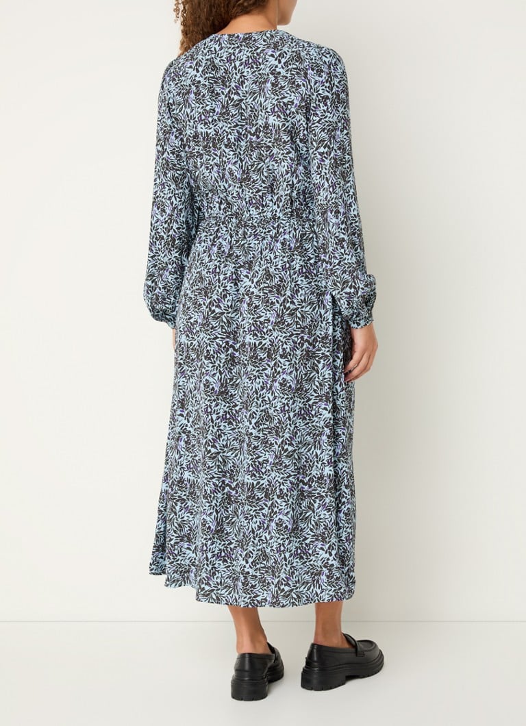 Vestido midi de mezclilla estampada con escote en V de Marc O'Polo