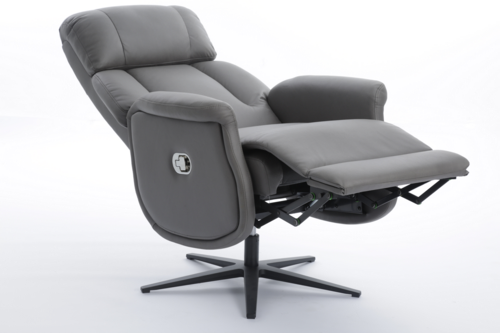 Happy Home Happy Home Relaxsessel mit Liegefunktion Lederoptik & schwarze Füße dunkelgrau