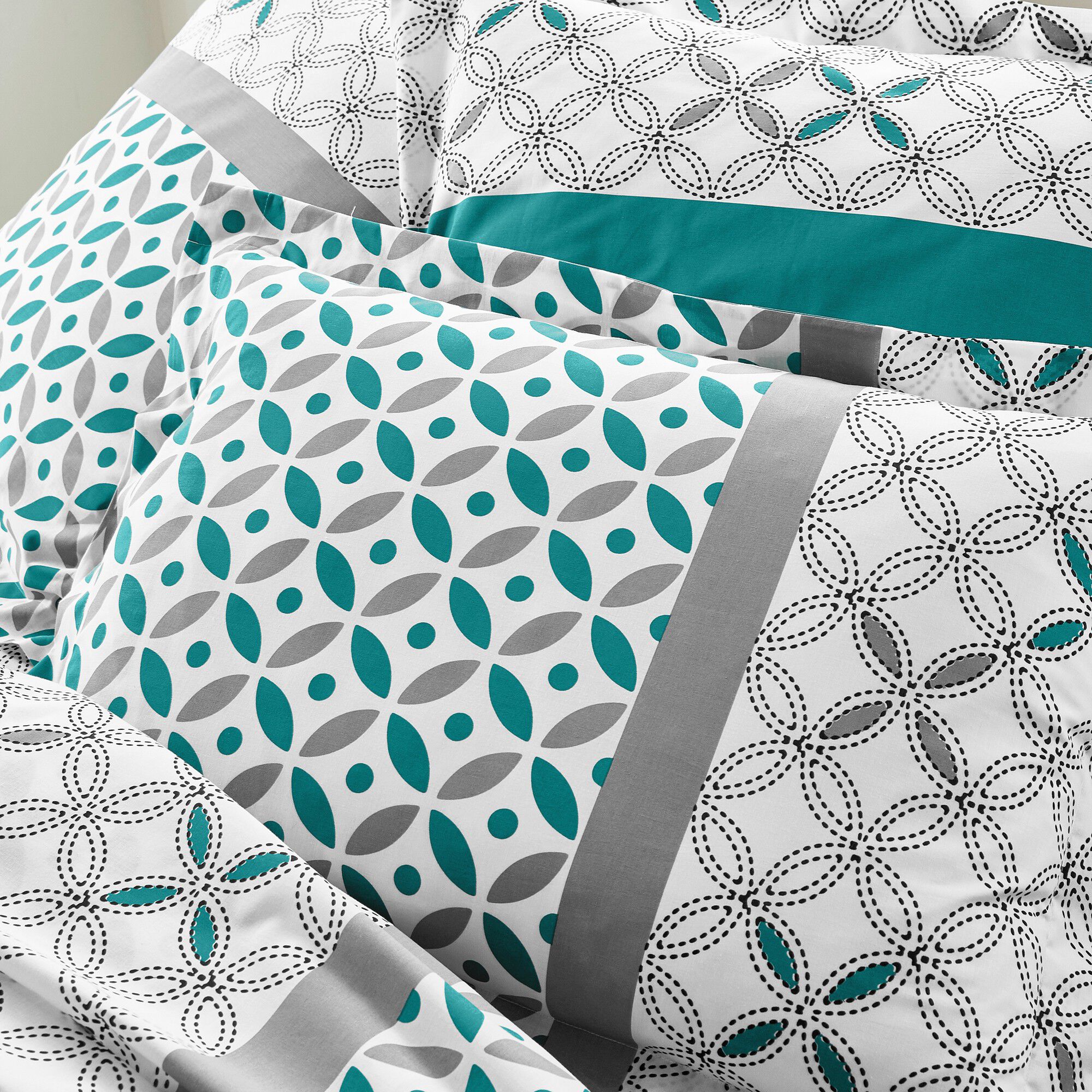 Linge de lit Marlow en coton à motifs géométriques